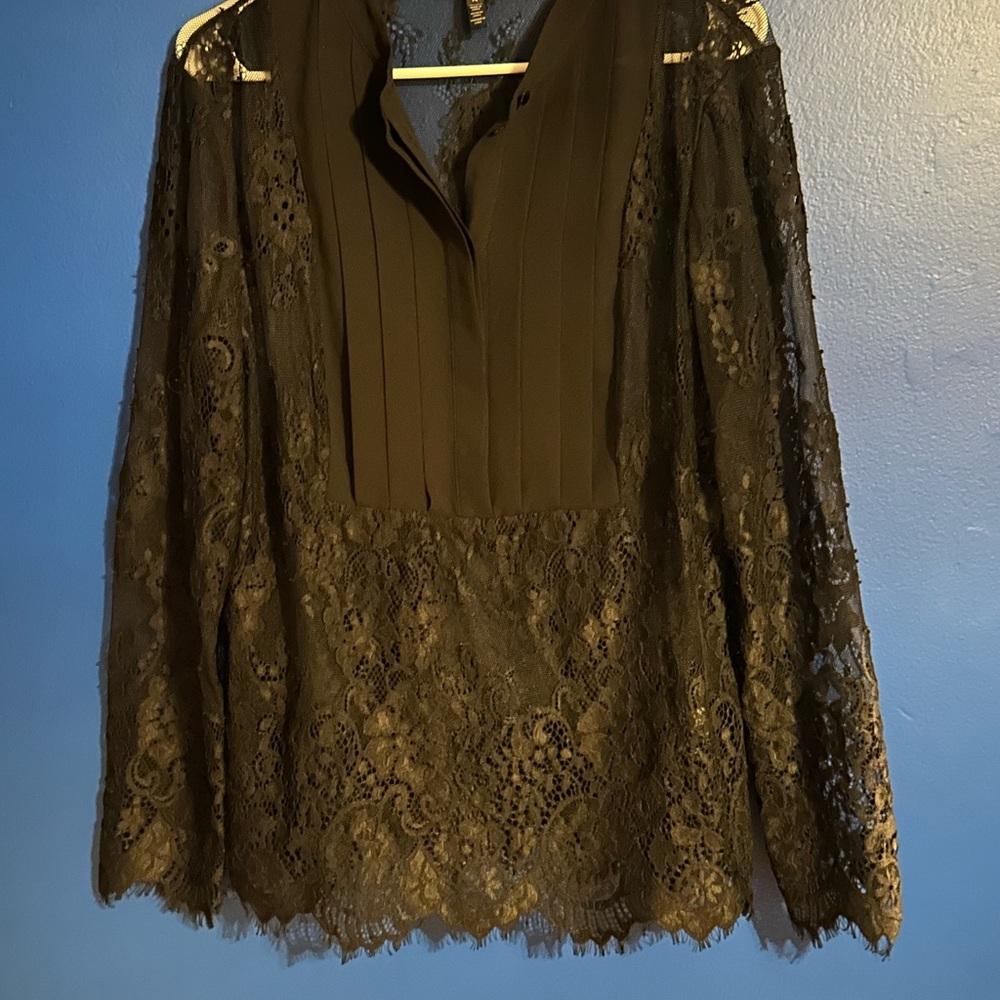White House Black Market Black Lace Blouse